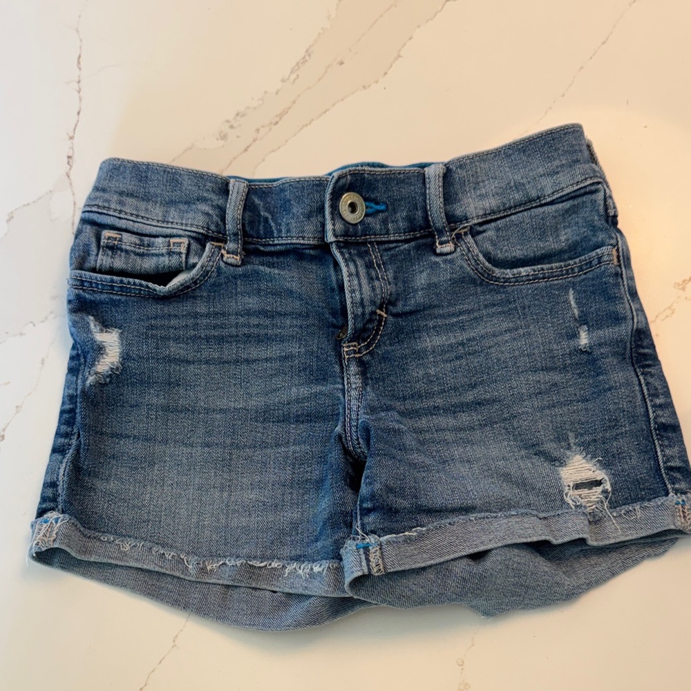 Abercrombie Kids Distressed Blue Jean Shorts